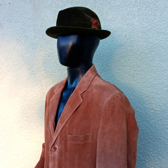 J. FERRAR MEN'S GENUINE RAW SUEDE LEATHER BLAZER/COAT - Picture 3 of 17